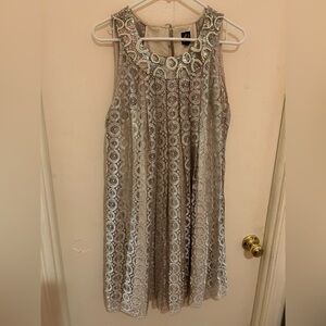 Anthropologie Silver Embellished Dress
